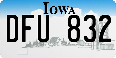 IA license plate DFU832