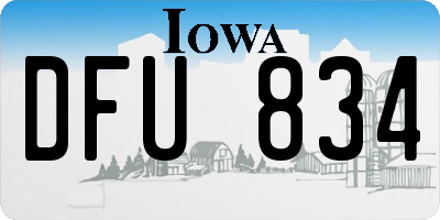 IA license plate DFU834
