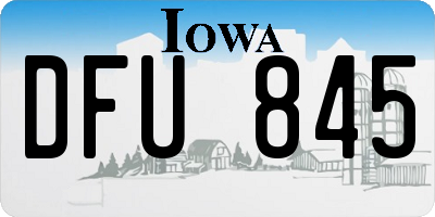 IA license plate DFU845