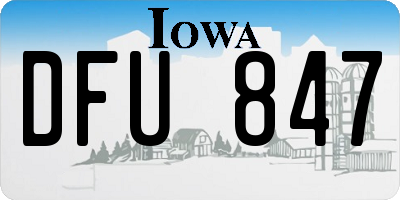 IA license plate DFU847