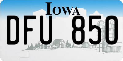 IA license plate DFU850