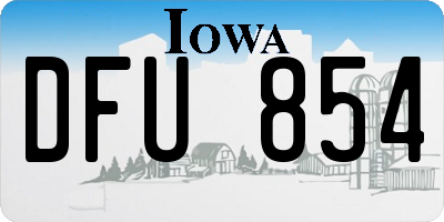 IA license plate DFU854