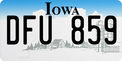 IA license plate DFU859