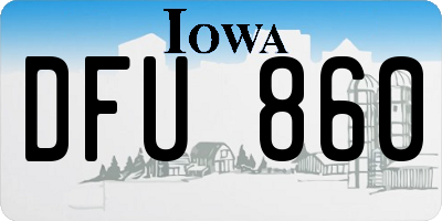 IA license plate DFU860