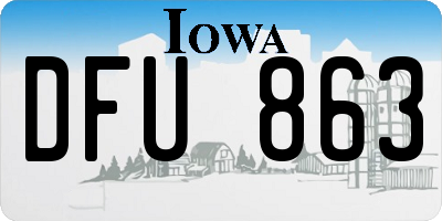 IA license plate DFU863