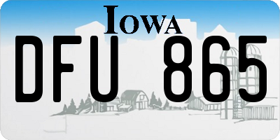 IA license plate DFU865
