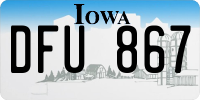 IA license plate DFU867