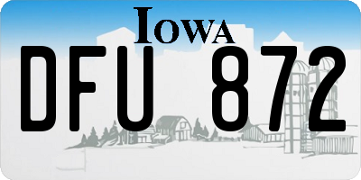 IA license plate DFU872