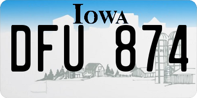 IA license plate DFU874