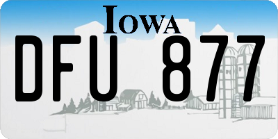 IA license plate DFU877