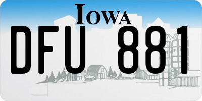 IA license plate DFU881