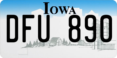 IA license plate DFU890