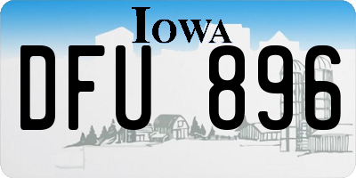 IA license plate DFU896