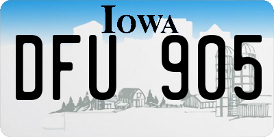 IA license plate DFU905
