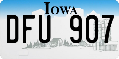 IA license plate DFU907