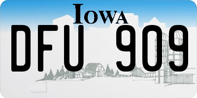 IA license plate DFU909