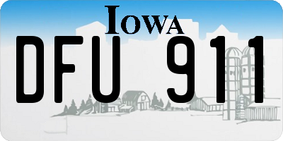 IA license plate DFU911