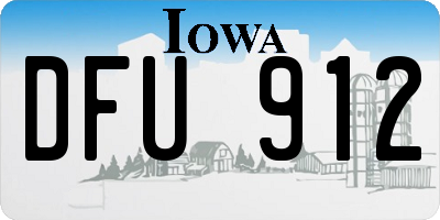 IA license plate DFU912