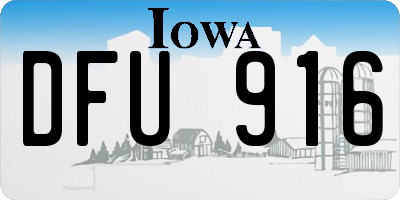 IA license plate DFU916