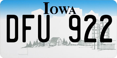 IA license plate DFU922