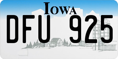IA license plate DFU925