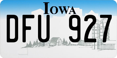 IA license plate DFU927