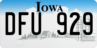 IA license plate DFU929