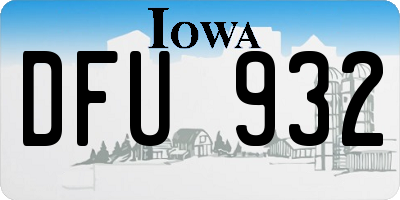 IA license plate DFU932