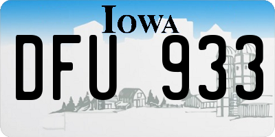 IA license plate DFU933