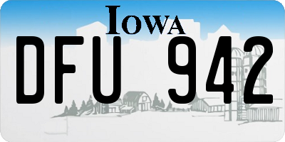 IA license plate DFU942
