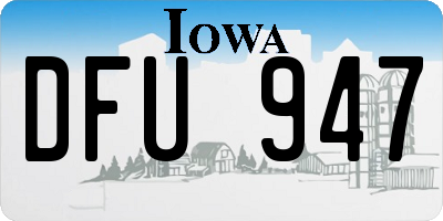 IA license plate DFU947