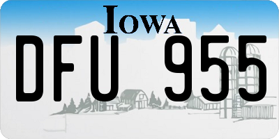 IA license plate DFU955