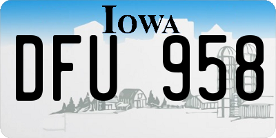 IA license plate DFU958