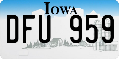IA license plate DFU959