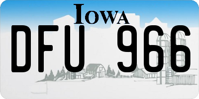 IA license plate DFU966