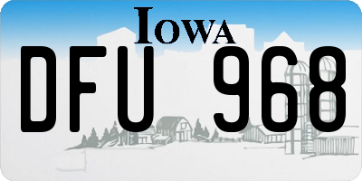 IA license plate DFU968