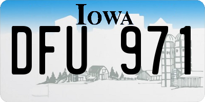 IA license plate DFU971
