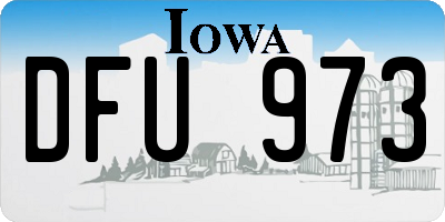 IA license plate DFU973
