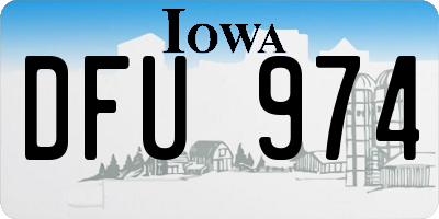 IA license plate DFU974