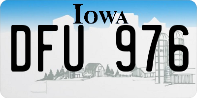 IA license plate DFU976