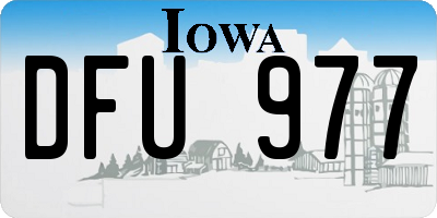 IA license plate DFU977