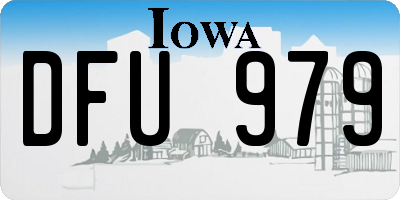 IA license plate DFU979