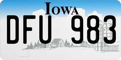 IA license plate DFU983