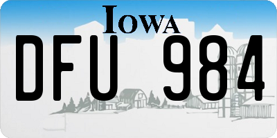 IA license plate DFU984
