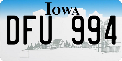 IA license plate DFU994