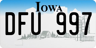 IA license plate DFU997