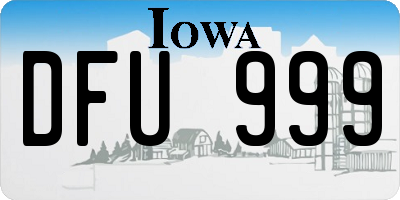 IA license plate DFU999