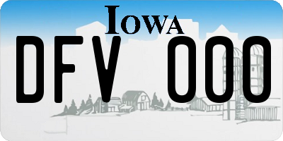 IA license plate DFV000