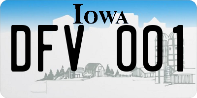 IA license plate DFV001