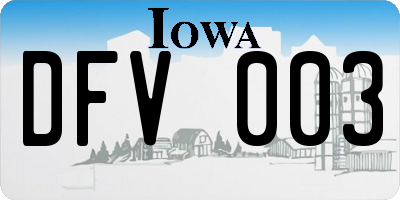 IA license plate DFV003